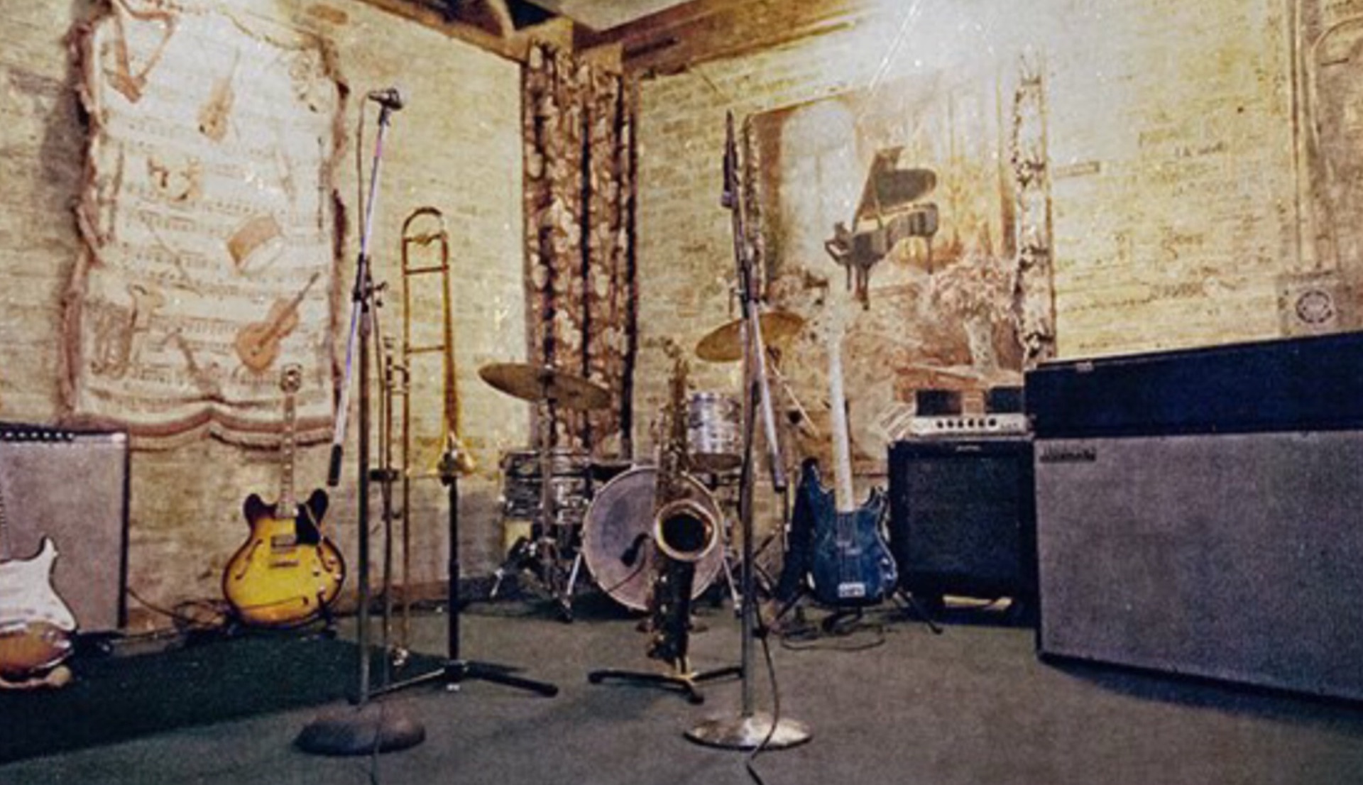 Groove Legacy — instruments set up in the studio